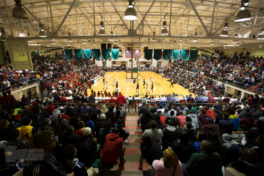 This sectional matchup was absolutely packed. I had to get to the highest point in the gym to fully show the crowd.