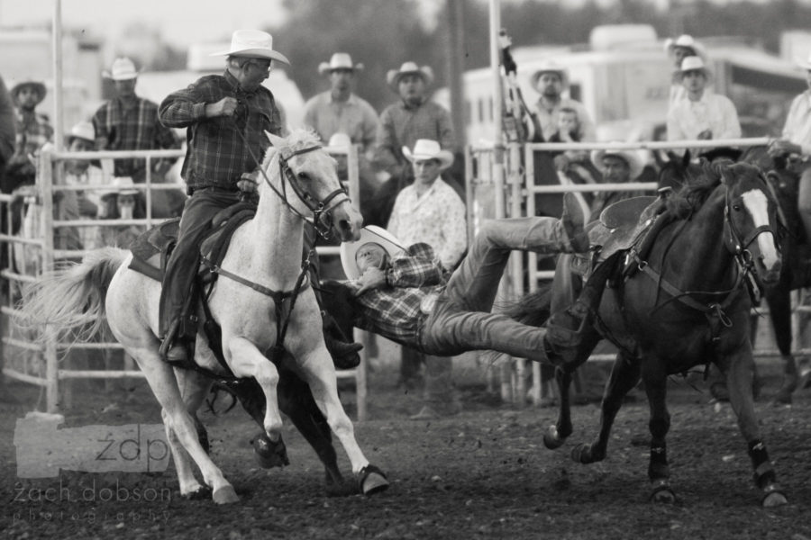 Rodeo & cowboys at dusk at the Portage County fair. Indiana Fairs & Festivals.