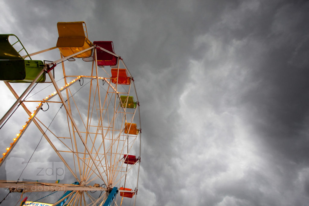 Ferris wheel with storm clouds. Italian Street Festival in Indianapolis. Indiana Fairs & Festivals