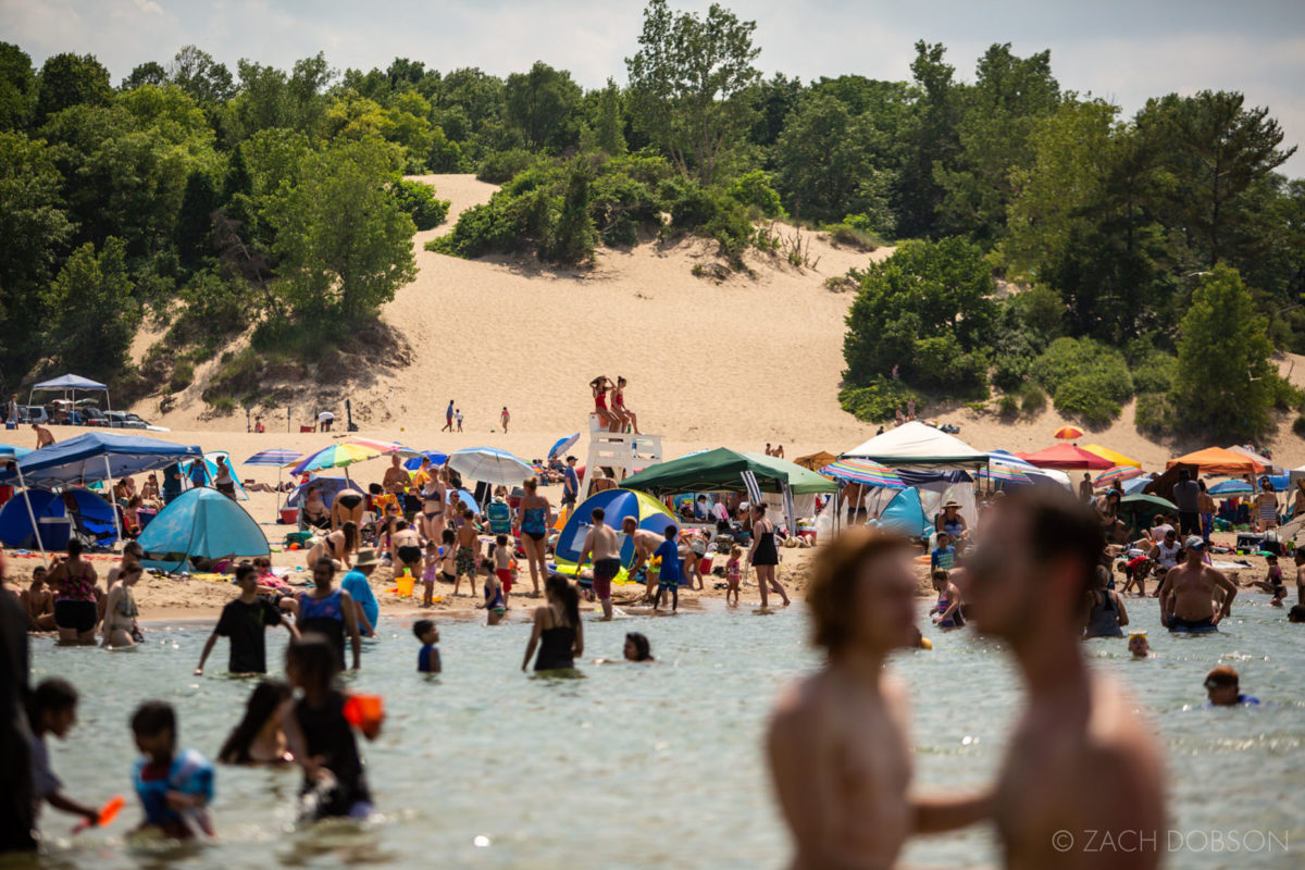 indiana dunes state park view of the dunes from water