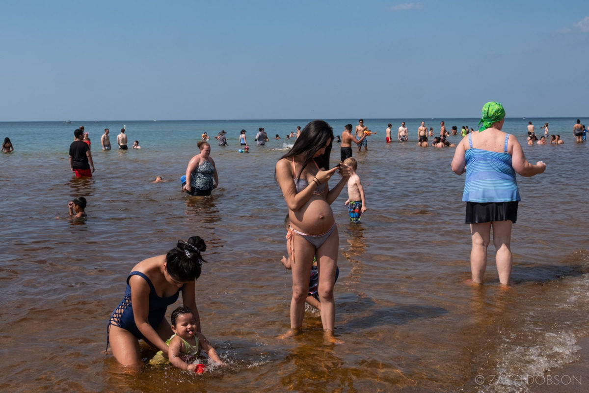 indiana dunes state park swimmers in water