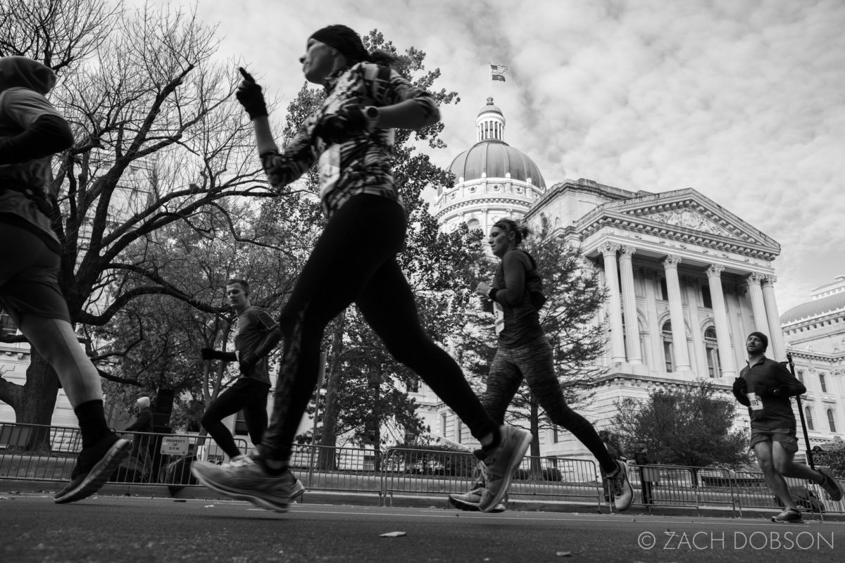 Indianapolis Monumental Marathon, 2019. Statehouse, capitol