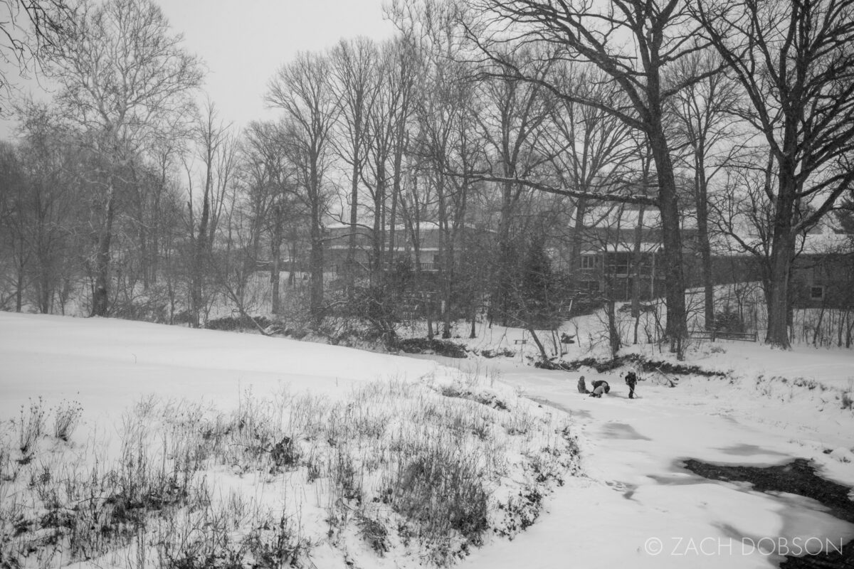 snow photography frozen creek winter midwest indiana