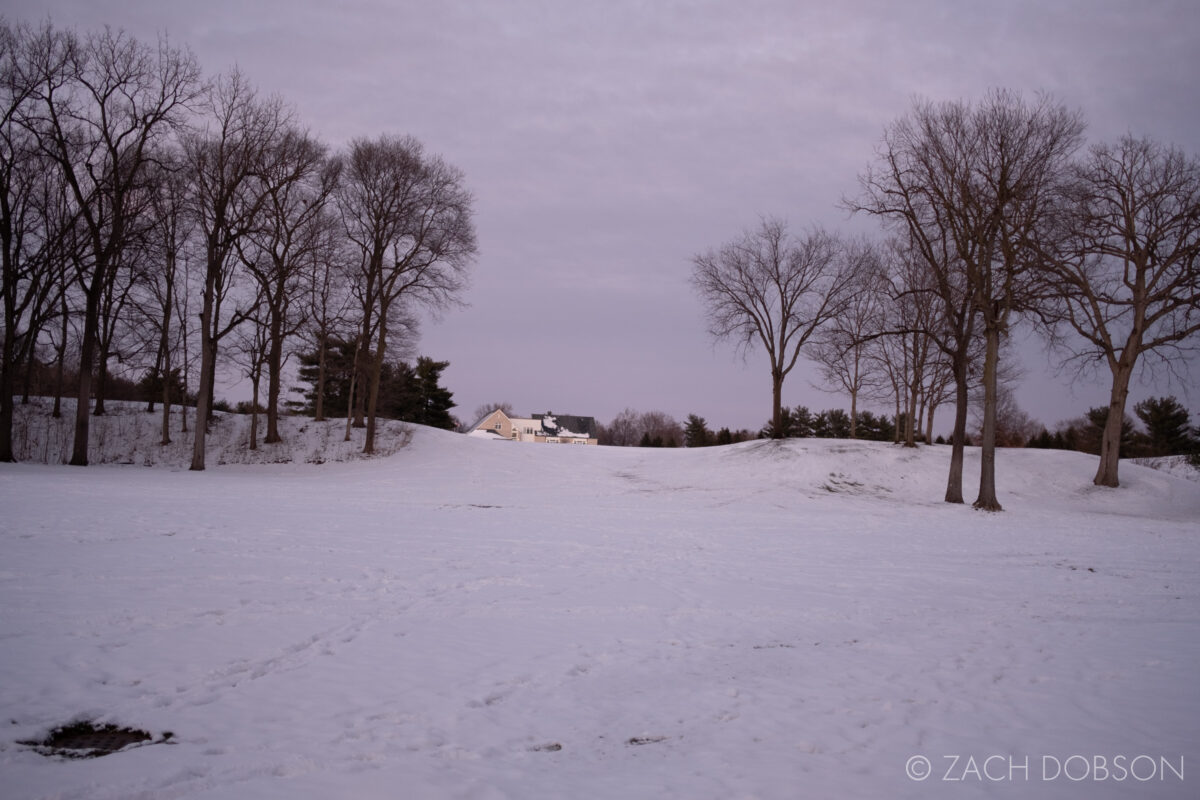 snow photo at dusk in indiana