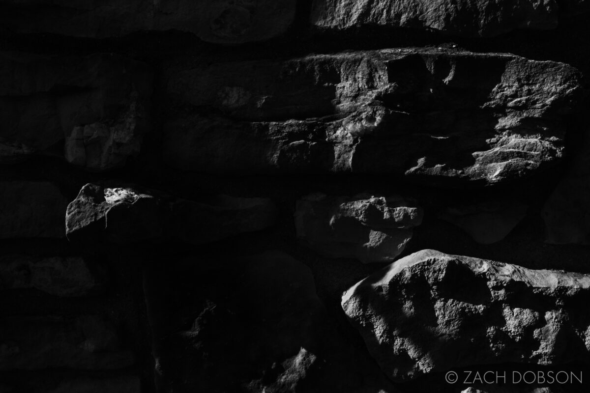stone shadows black and white