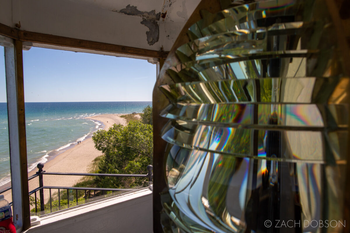 Fresnel lens in 40 Mile Point Lighthouse in Rogers City, Michigan