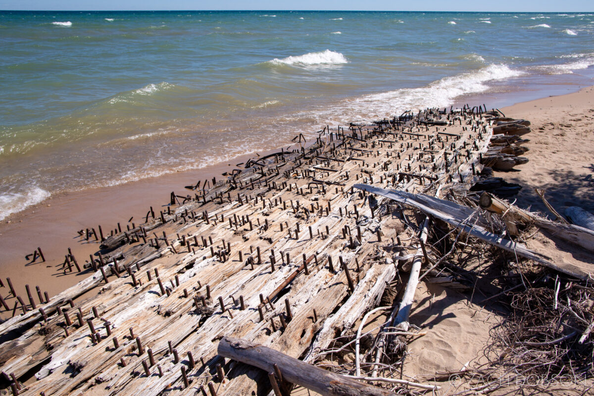 Joseph S. Fay shipwreck at 40 Mile Point Lighthouse in Rogers City, Michigan