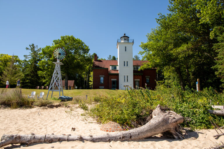 The Beautiful 40 Mile Point Lighthouse in Rogers City, Michigan