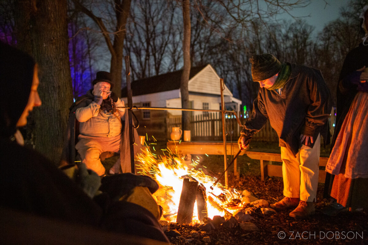 A Merry Prairie Holiday at Conner Prairie in Fishers, Indiana. Christmas in 1836