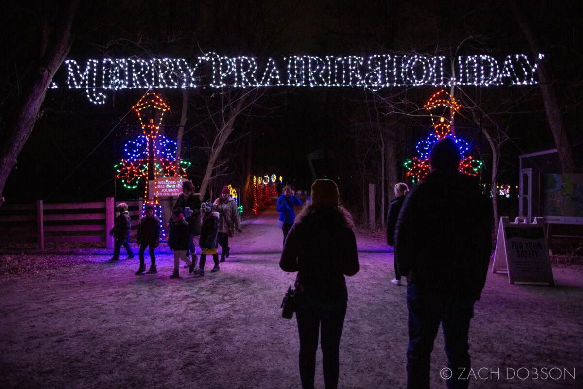 A Merry Prairie Holiday at Conner Prairie in Fishers, Indiana. Holiday lights display