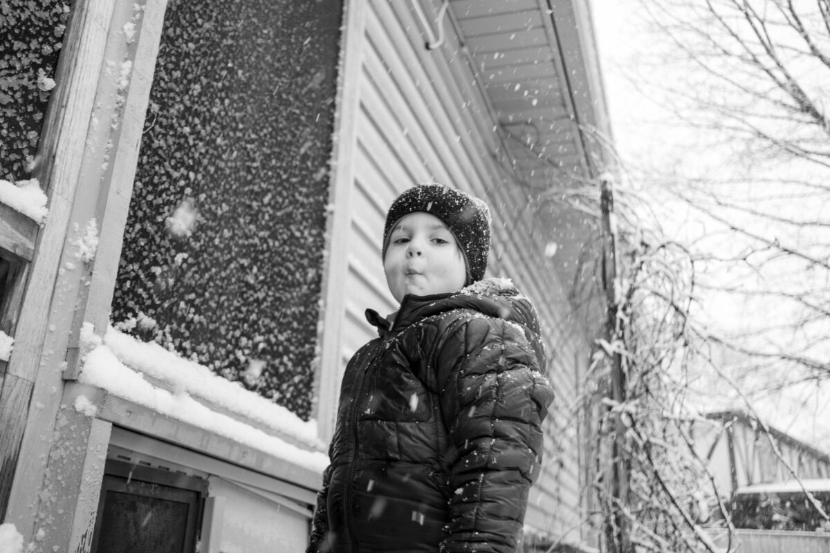 winter, playing in the snow, carmel, indiana