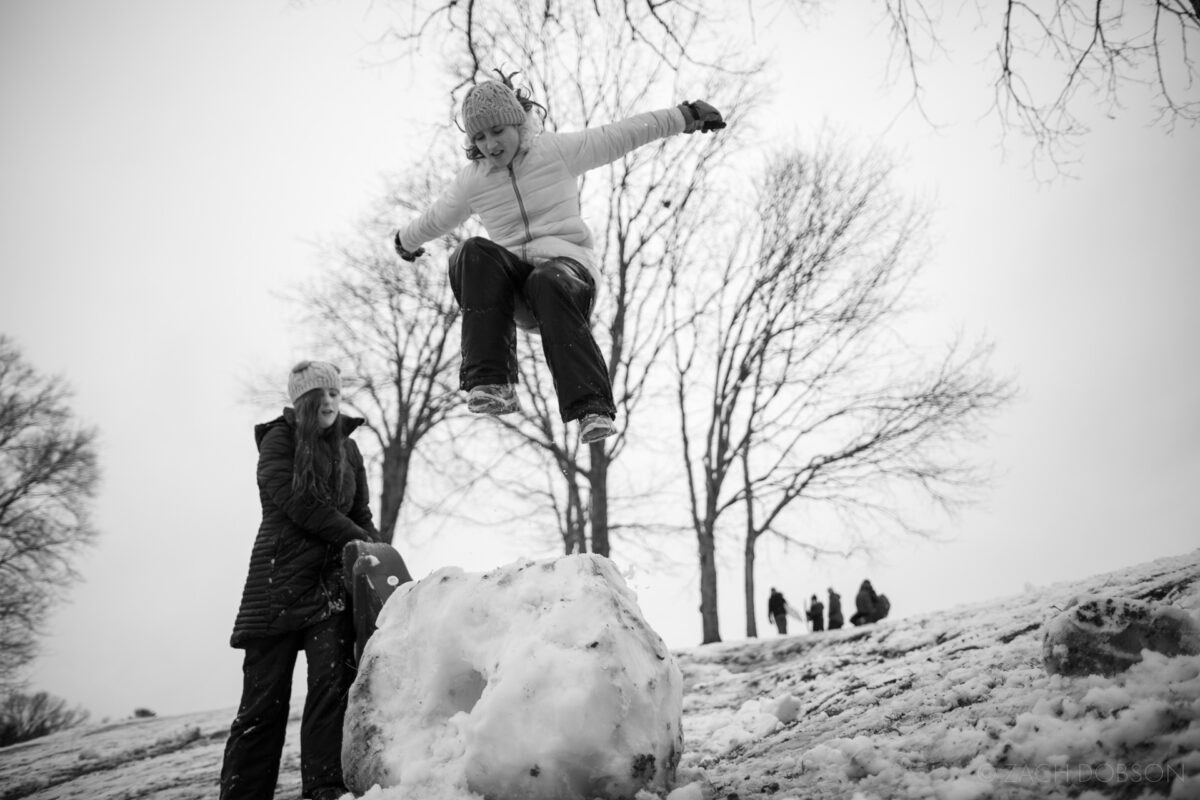 playing outside in the snow, carmel, indiana