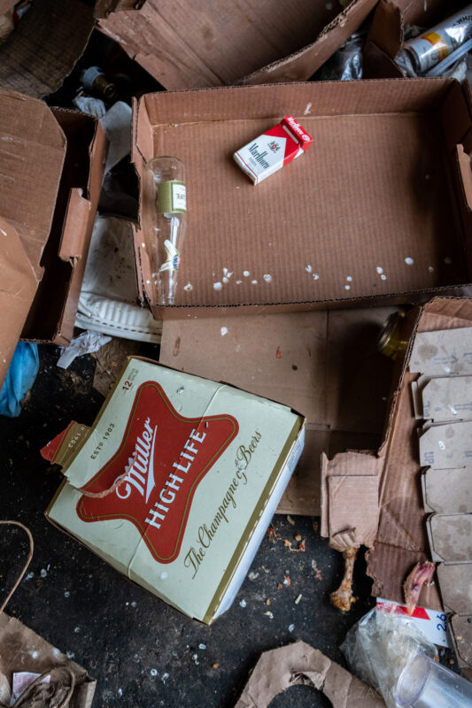 trash in an alley, downtown indianapolis