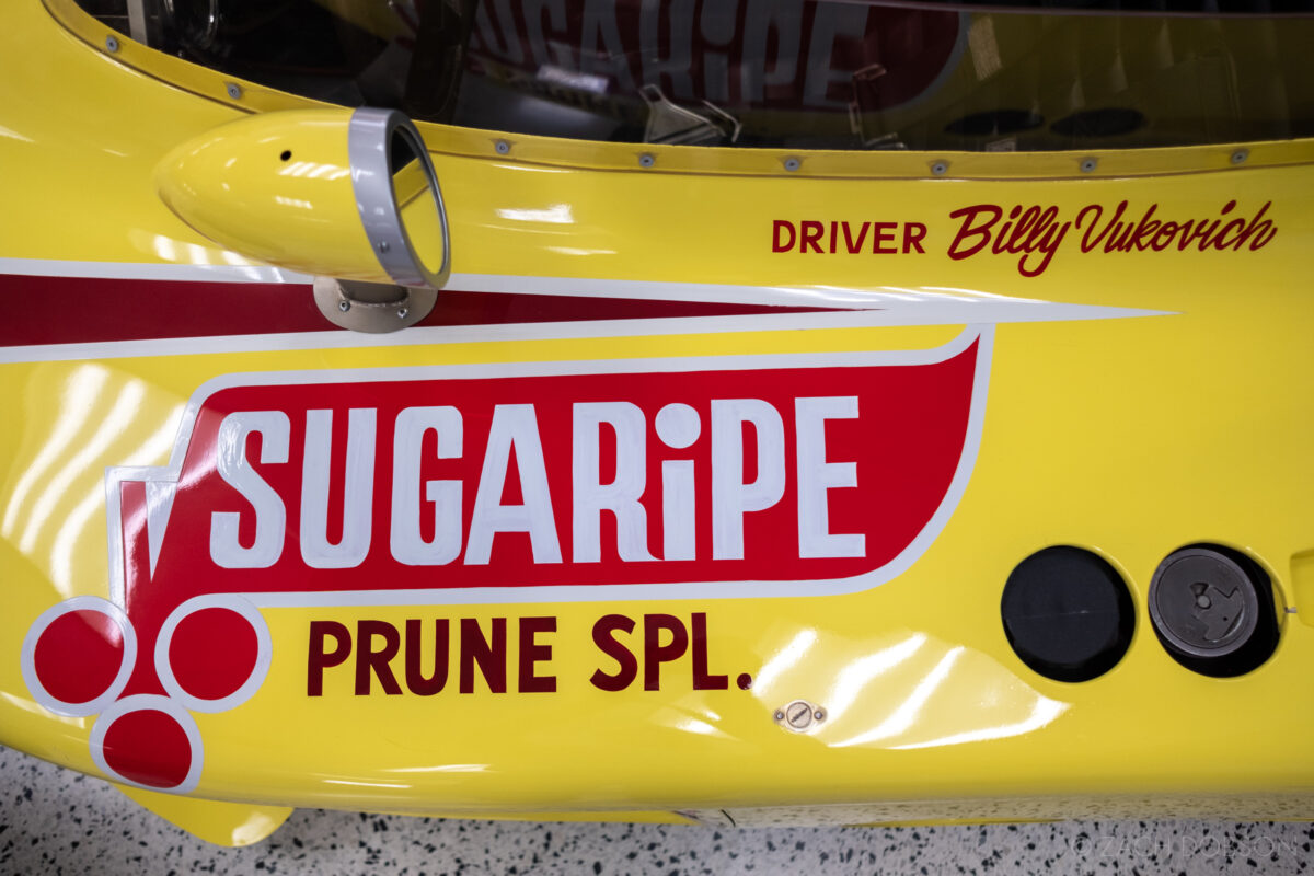 Car detail at the Indianapolis Motor Speedway Museum. Billy Vukovich