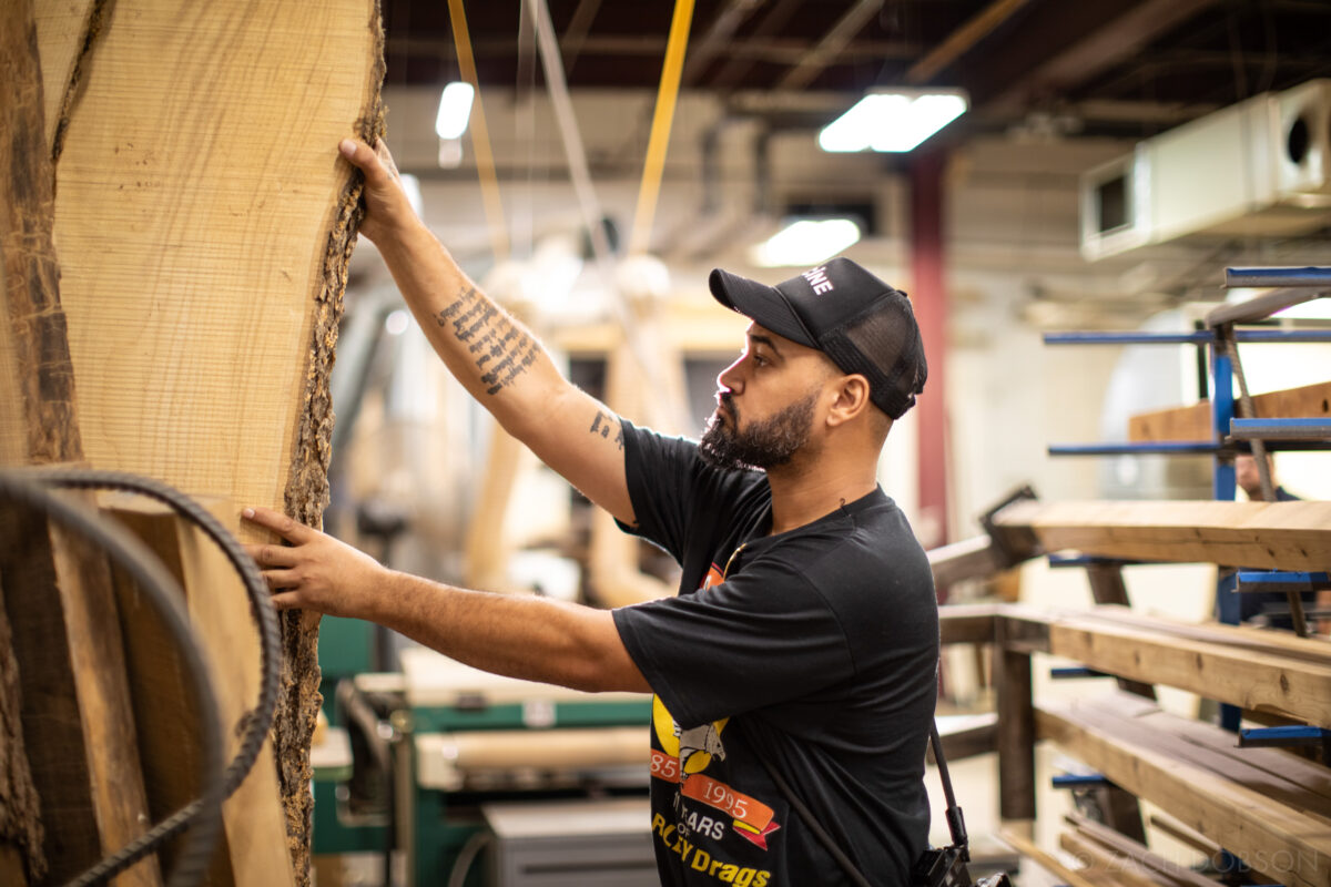 indianapolis commercial photoshoot, behind the scenes, lighting, woodshop