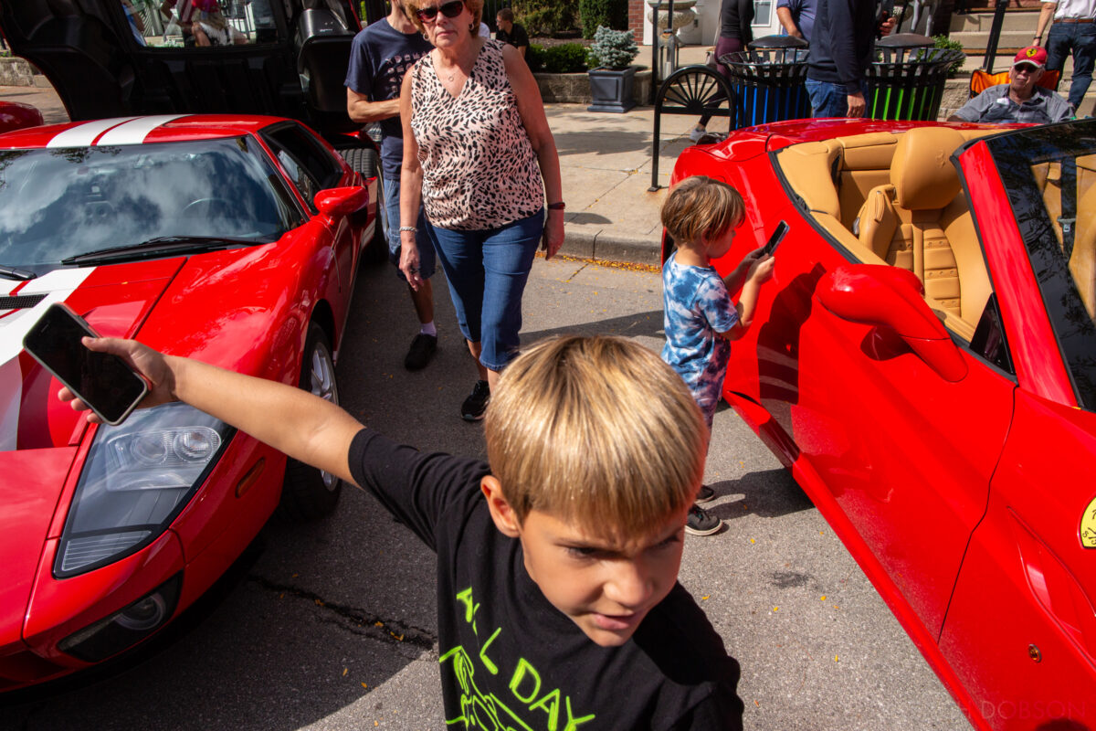 carmel artomobilia in the carmel arts & design district, indiana, ferrari and ford GT