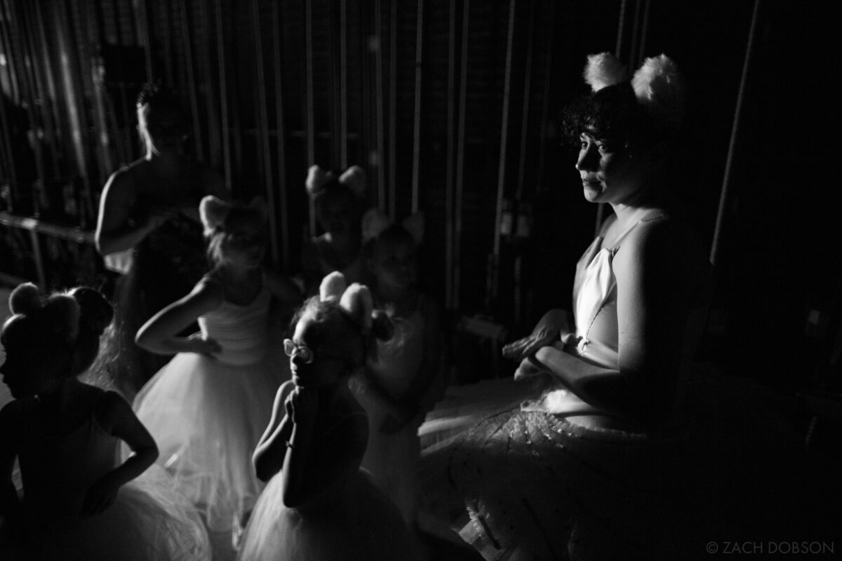 Ballet INitiative, an Indianapolis, Indiana-based dance collective backstage at Basile Theatre at the Historic Athenaeum