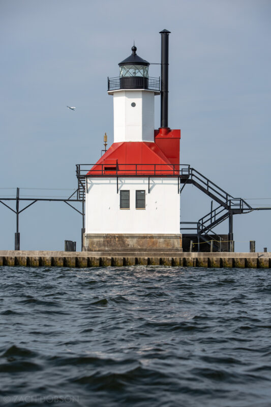 The North Pier Inner Lighthouse on Lake Michigan in St. Joseph, Michigan.