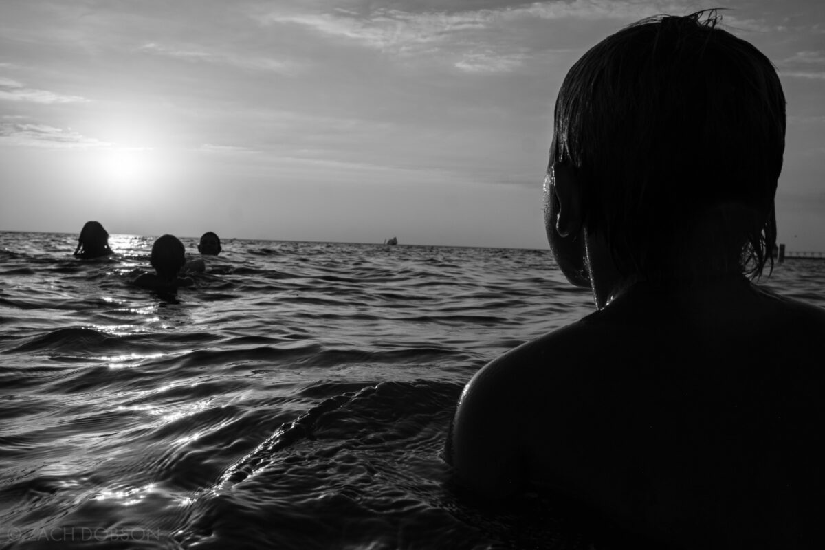 Swimming in Lake Michigan at Silver Beach in St. Joseph, MI.