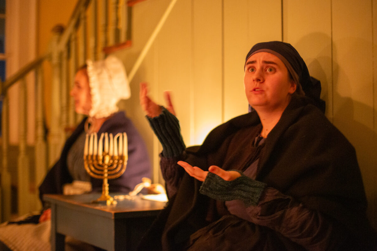 Photographing by candlelight at A Merry Prairie Holiday in Fishers, Indiana